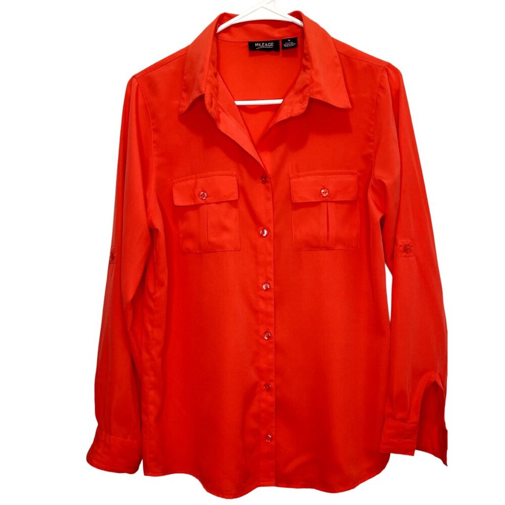 Women Orange Shirt Size M - Picture 1 of 6